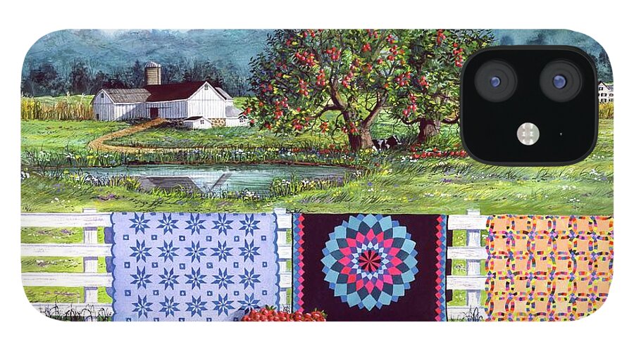 Barn iPhone 12 Case featuring the painting Amish Roadside Market by Diane Phalen
