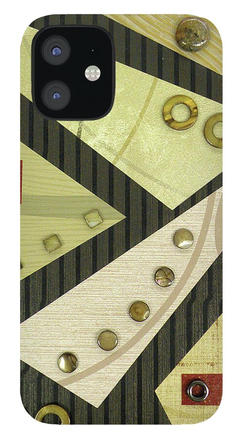 Mixed-media iPhone 12 Case featuring the mixed media Angle of Repose by MaryJo Clark
