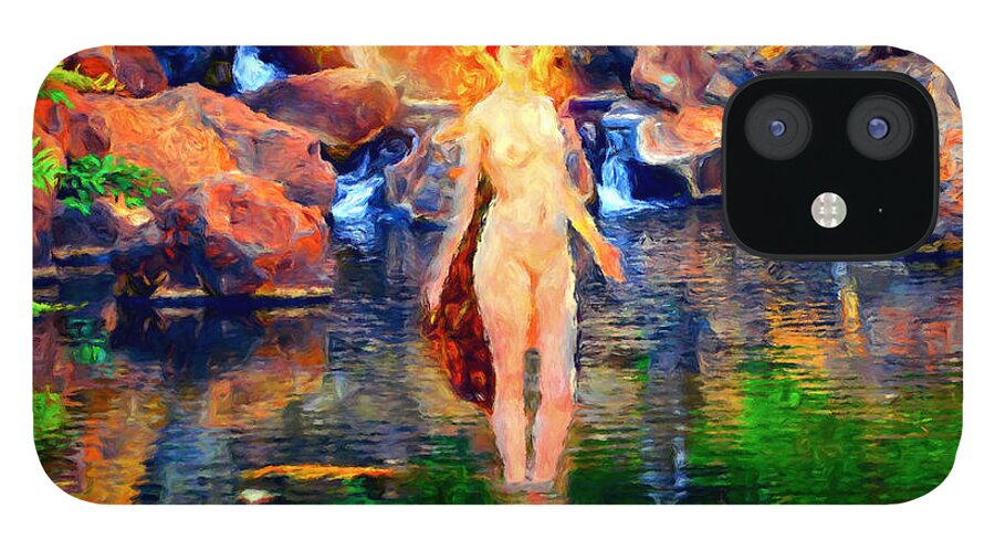 Landscape iPhone 12 Case featuring the painting Aphrodite by Trask Ferrero
