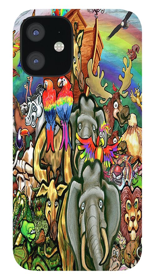 Noah's Ark iPhone 12 Case featuring the painting Noah's Ark by Kevin Middleton