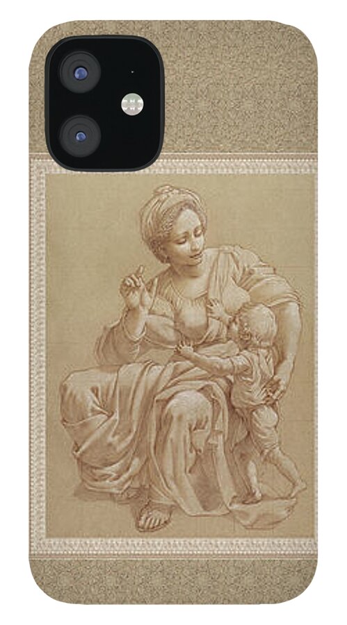 Madonna iPhone 12 Case featuring the painting Madonna and Child by Kurt Wenner