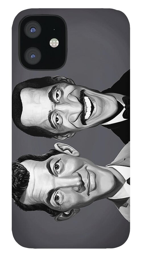 Caricature iPhone 12 Case featuring the digital art Celebrity Sunday - Dean Martin and Sammy Davis Jnr by Rob Snow