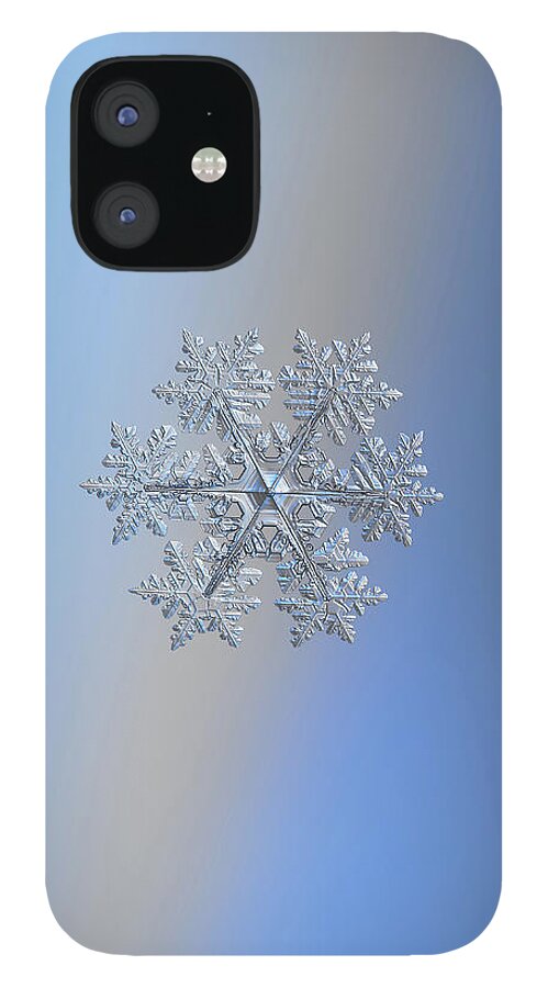 Snowflake iPhone 12 Case featuring the photograph Real snowflake 2021-02-11_1 by Alexey Kljatov
