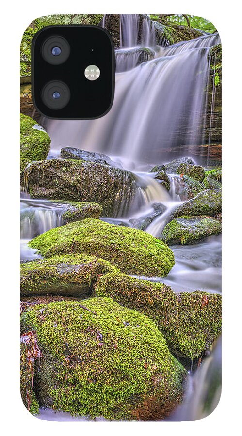 Gorgeous Cascading Waterfall Flowing Along A iPhone 12 Case featuring the photograph As it all cascades into beautiful song by Carolyn Hall
