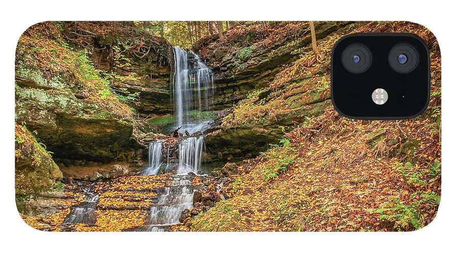America iPhone 12 Case featuring the photograph Autumn at Horseshoe Falls by Robert Carter