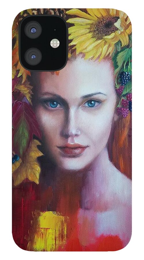 Autumn iPhone 12 Case featuring the painting Autumn by Caroline Philp