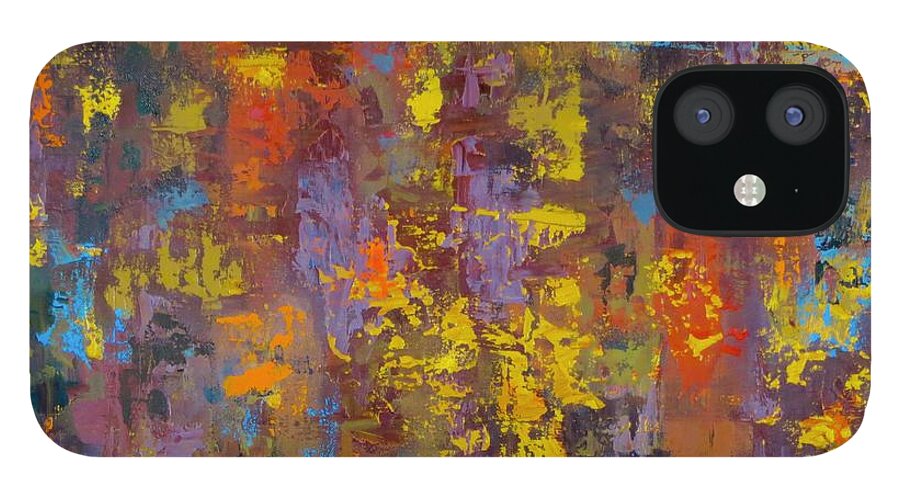 Abstract iPhone 12 Case featuring the painting Autumn by J Loren Reedy