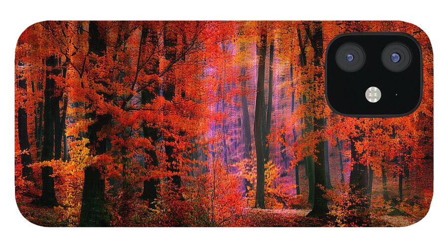 Forest iPhone 12 Case featuring the digital art Autumn's paintbrush by Chris Armytage