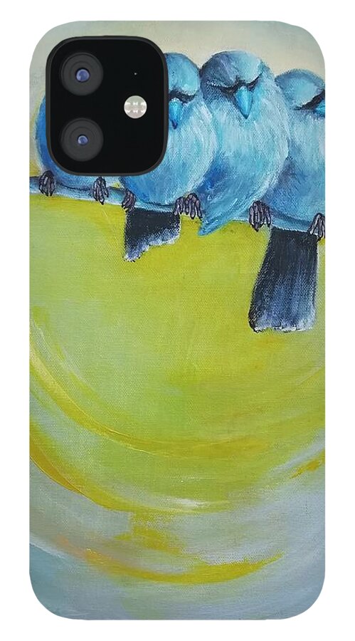 Acrylic iPhone 12 Case featuring the painting Basking Friendship by Alexandra Vusir