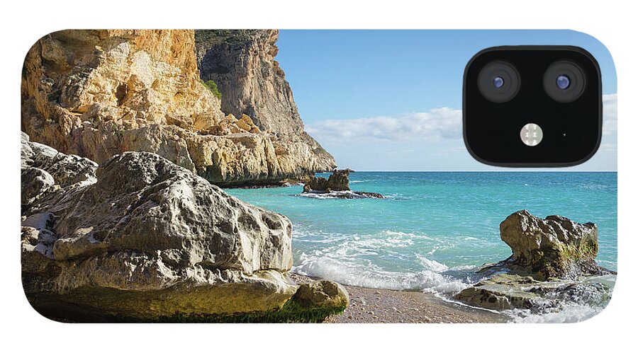Cove iPhone 12 Case featuring the photograph Beach, Sun and Mediterranean Sea - Cala Moraig 2 by Adriana Mueller