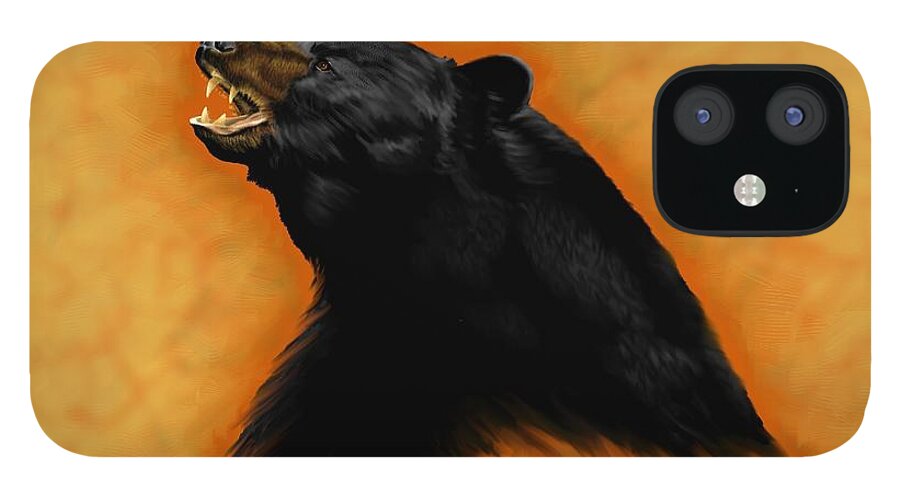 Bear iPhone 12 Case featuring the digital art Bear Talk by Adrienne Dye