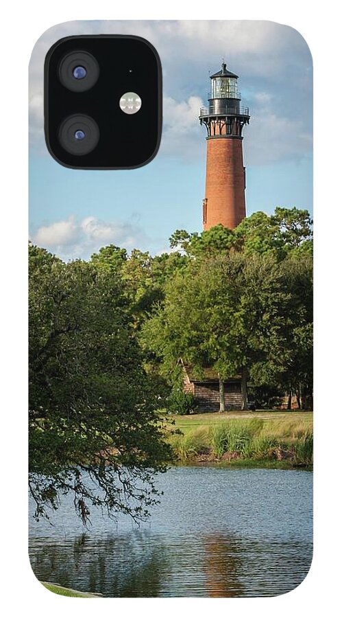 Architecture iPhone 12 Case featuring the photograph Beautiful Day at Currituck Beach Lighthouse by Liza Eckardt