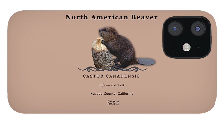 North American Beaver iPhone 12 Case featuring the digital art Beaver by Lisa Redfern