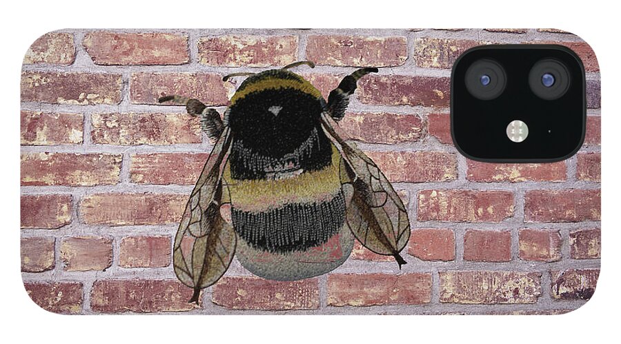 Affinity Photo iPhone 12 Case featuring the photograph Bee on a brick wall by Pics By Tony