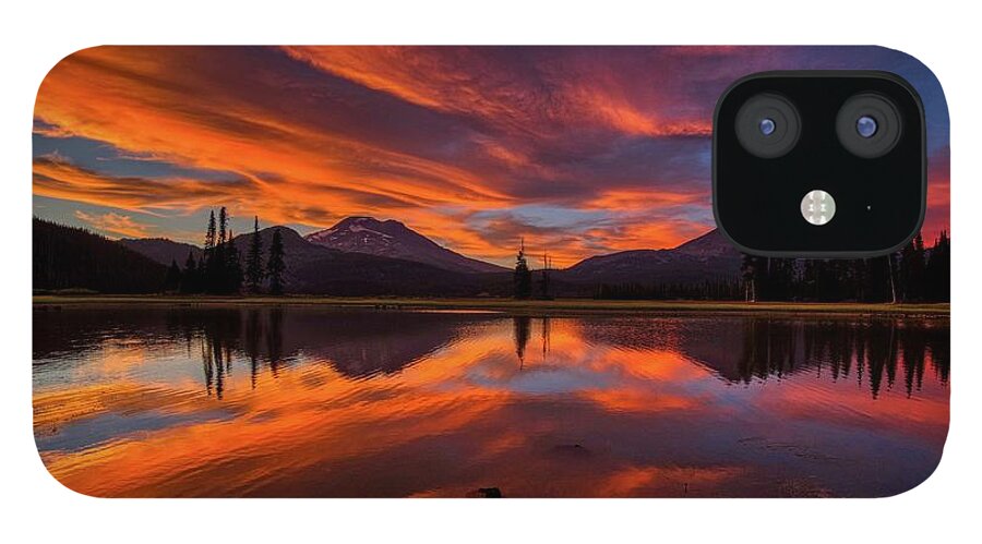 Best Sunset At Sparks Lake iPhone 12 Case featuring the photograph Best sunset at Sparks Lake by Lynn Hopwood