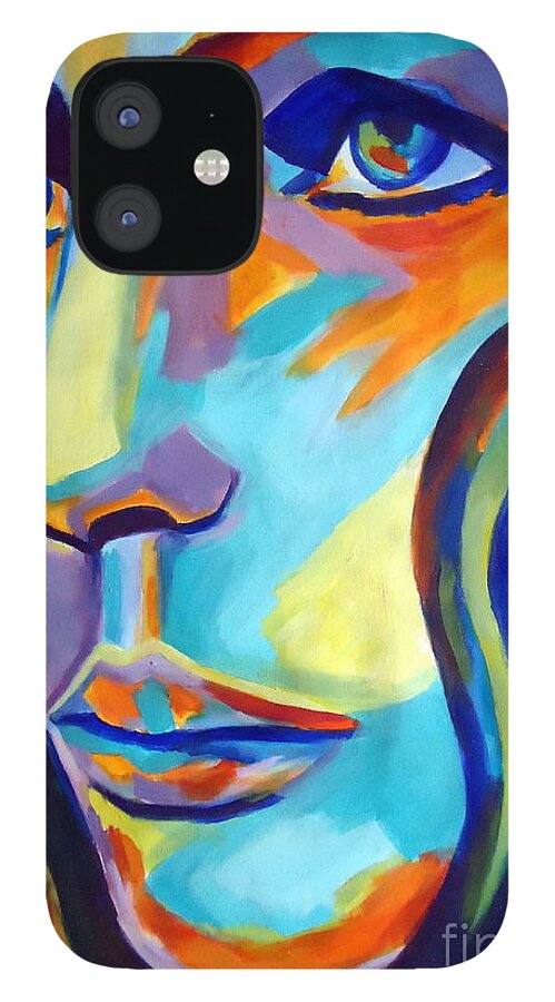 Contemporary Art iPhone 12 Case featuring the painting Between herself and the world by Helena Wierzbicki
