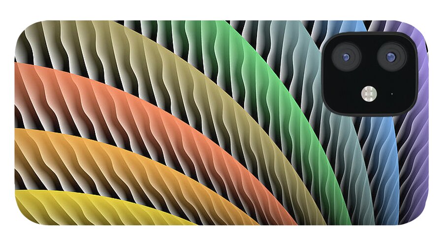 Illuminated Abstract iPhone 12 Case featuring the digital art Beyond The Shadow Of A Peacock by Becky Titus