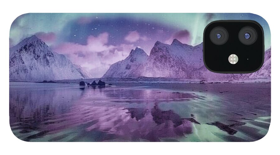 Aurora iPhone 12 Case featuring the photograph Borealis Over Norway by World Art Collective