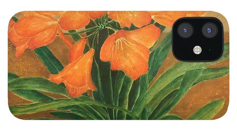 Home iPhone 12 Case featuring the painting Delightful by Milly Tseng