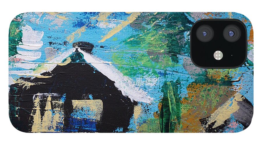Cabin iPhone 12 Case featuring the painting Cabin In The Woods by Brent Knippel