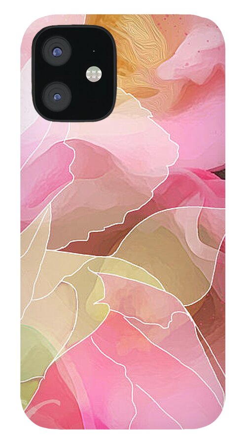 Floral iPhone 12 Case featuring the digital art Camille by Gina Harrison