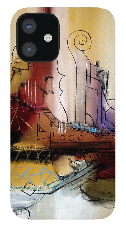 Music iPhone 12 Case featuring the painting Canyon Land by Jim Stallings