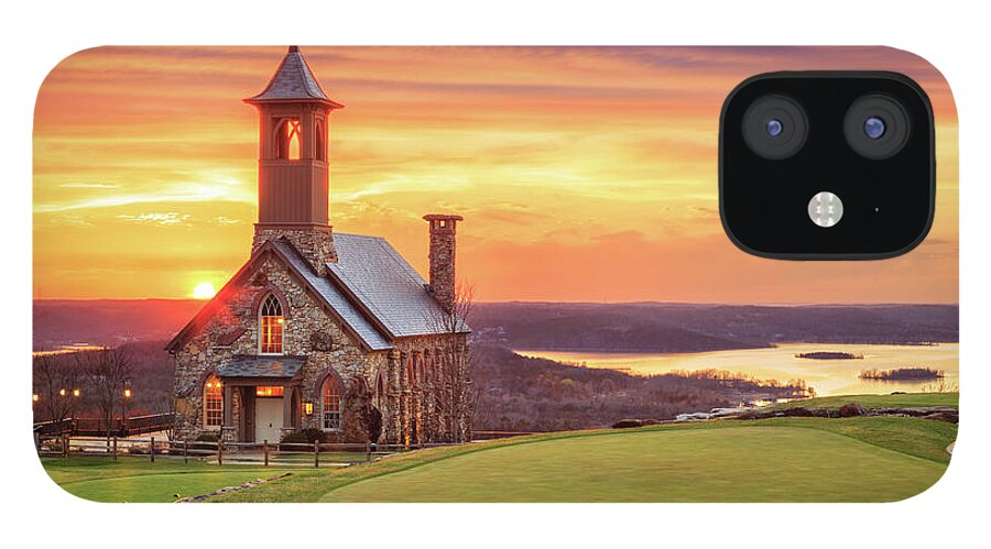 Branson iPhone 12 Case featuring the photograph Chapel Of The Ozarks Top Of The Rock Sunset by James Eddy