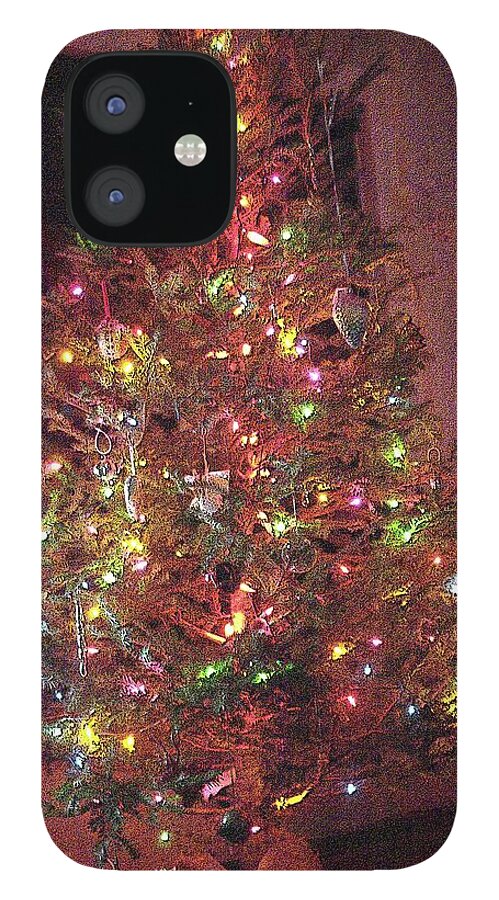 Red iPhone 12 Case featuring the photograph Christmas Tree Memories, Red by Carol Whaley Addassi