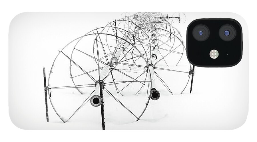 Lassen iPhone 12 Case featuring the photograph Circles and Spokes in Snow by Mike Lee