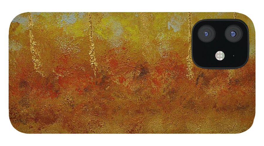 Abstract iPhone 12 Case featuring the painting Skies Over Western Wildfires by Jimmy Clark