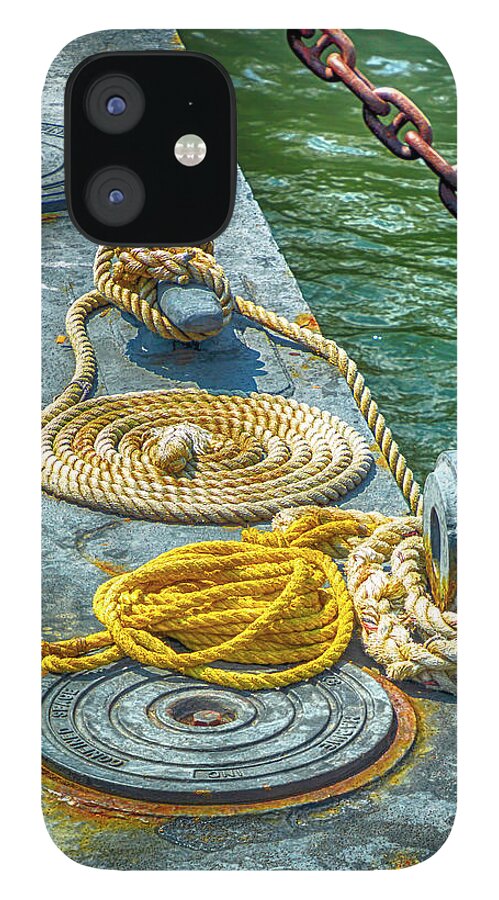 Photosbycate iPhone 12 Case featuring the photograph Coiled Rope by Cate Franklyn