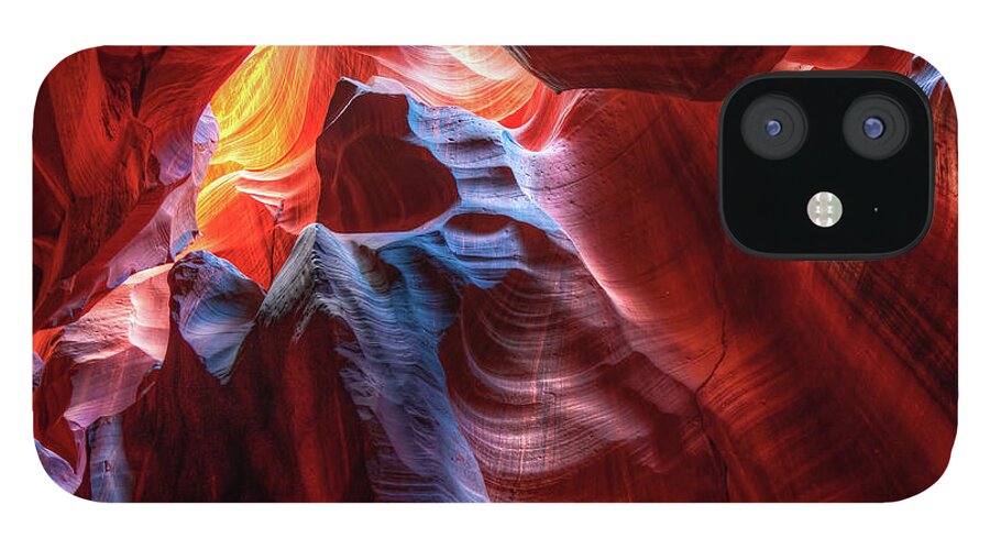 America iPhone 12 Case featuring the photograph Colorful Layers of Antelope Canyon by Gregory Ballos