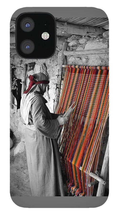 Cloth iPhone 12 Case featuring the photograph Colorful Weaver in Israel by James C Richardson