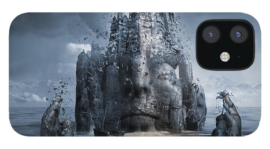 Surreal iPhone 12 Case featuring the digital art Confluence or Mindful State of Meditation Remake by George Grie