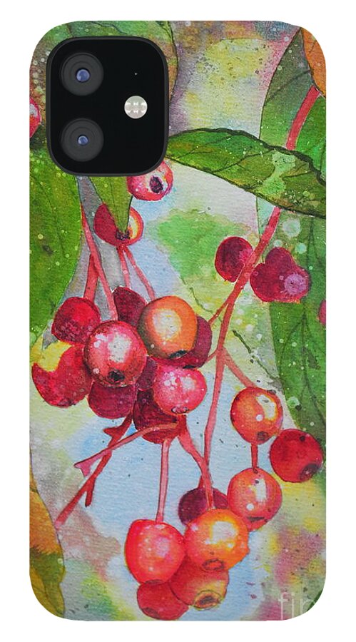 Crab iPhone 12 Case featuring the painting Crab Apples II by John W Walker