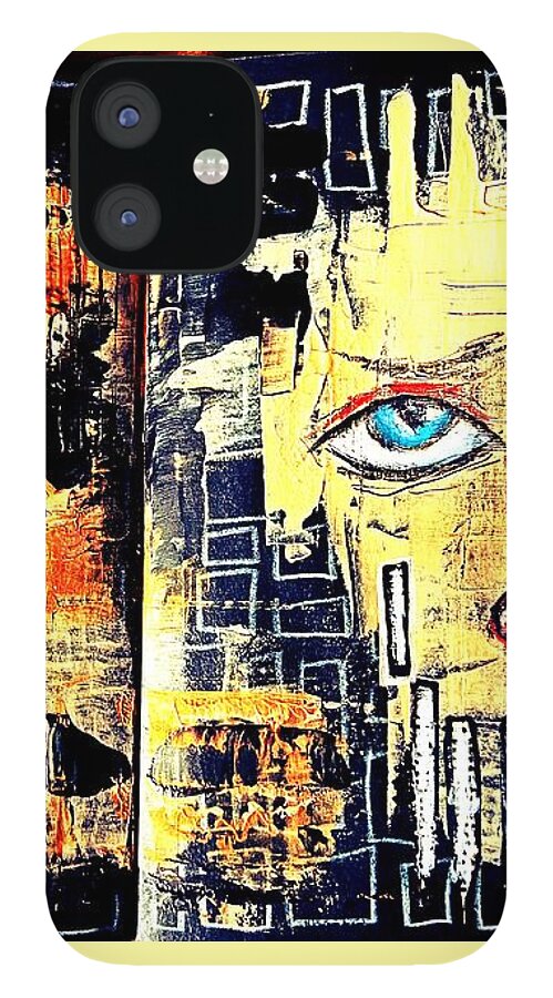 Artprint iPhone 12 Case featuring the painting Crazy by Tanja Leuenberger