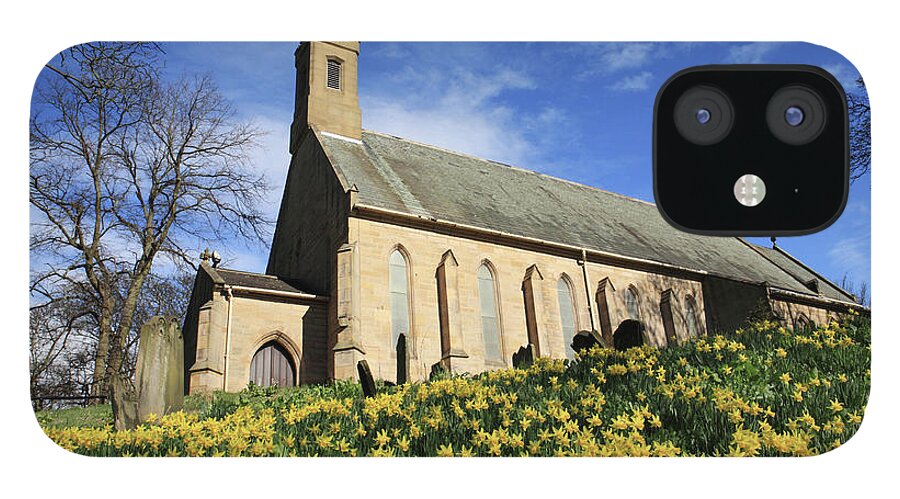 Daffodils iPhone 12 Case featuring the photograph Daffodils Church by Bryan Attewell