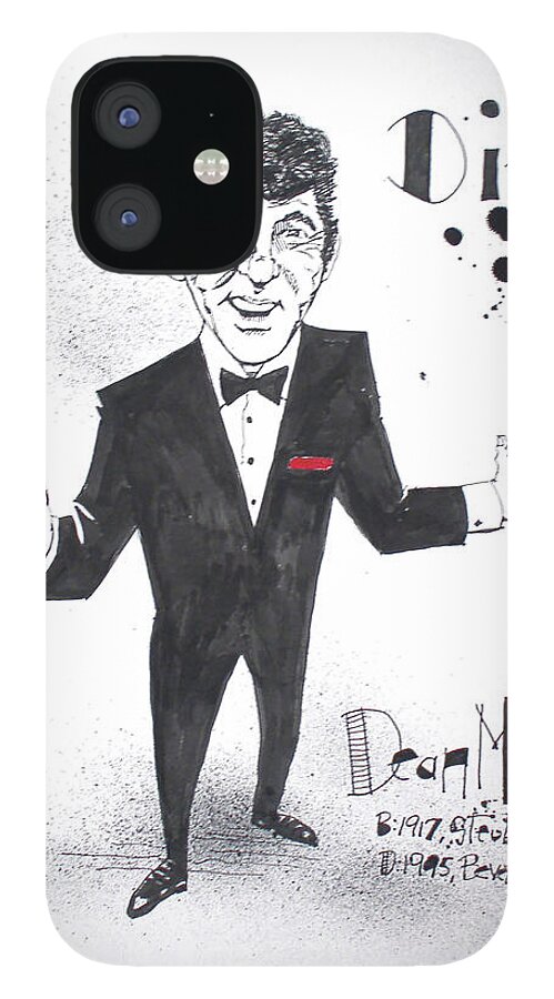  iPhone 12 Case featuring the drawing Dean Martin by Phil Mckenney