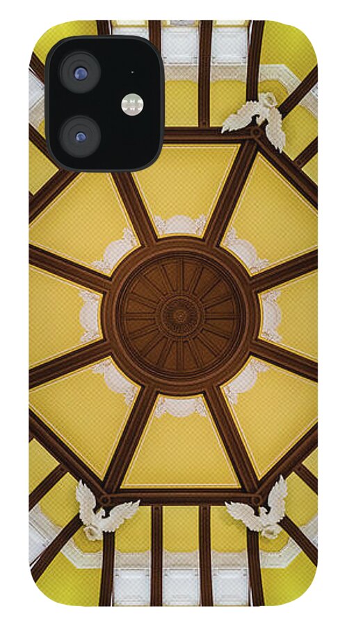 Ceiling iPhone 12 Case featuring the photograph Decorated ceiling at the Tokyo Station by Lyl Dil Creations