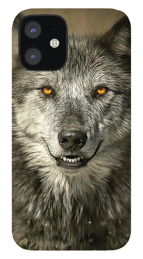 Wolf iPhone 12 Case featuring the digital art Devious by Maggy Pease