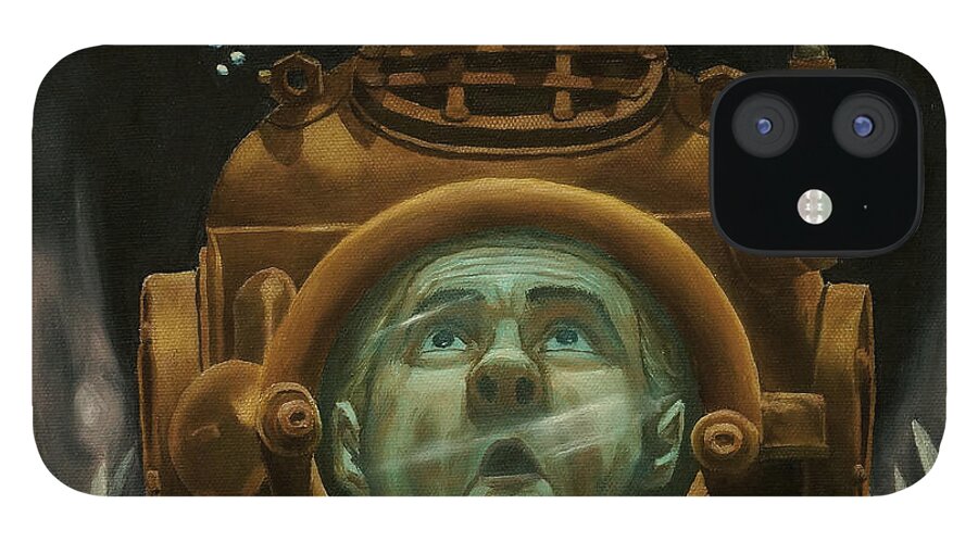 Diver iPhone 12 Case featuring the painting Diver by Ken Kvamme