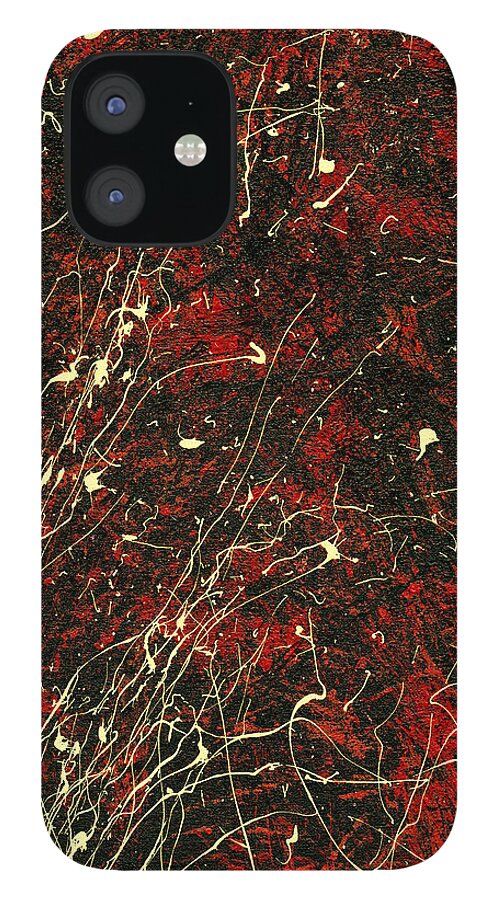 Abstract iPhone 12 Case featuring the painting Divine Fire by Heather Meglasson Impact Artist