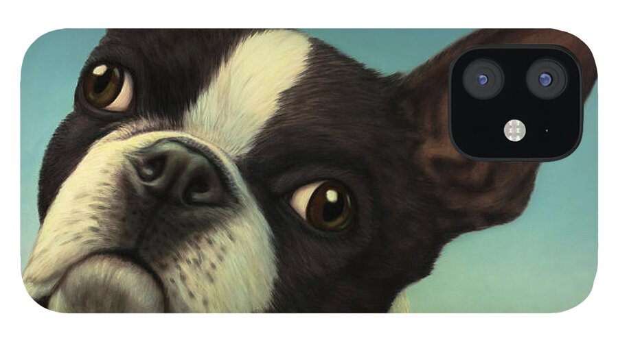 Dog iPhone 12 Case featuring the painting Dog-Nature 4 by James W Johnson