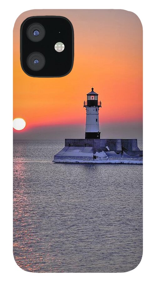  Lake Superior iPhone 12 Case featuring the photograph Duluth Harbor North Breakwater Lighthouse by Susan Rydberg
