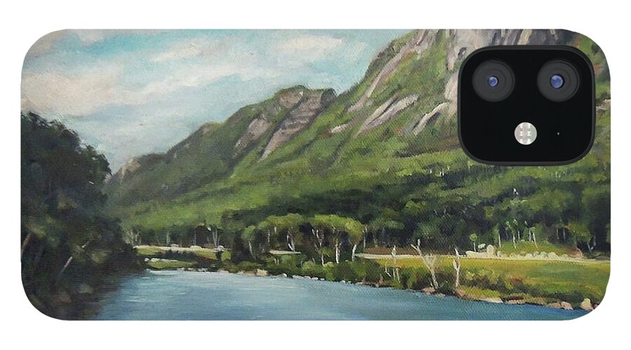 Eagle Cliff iPhone 12 Case featuring the painting Eagle Cliff New Hampshire by Nancy Griswold
