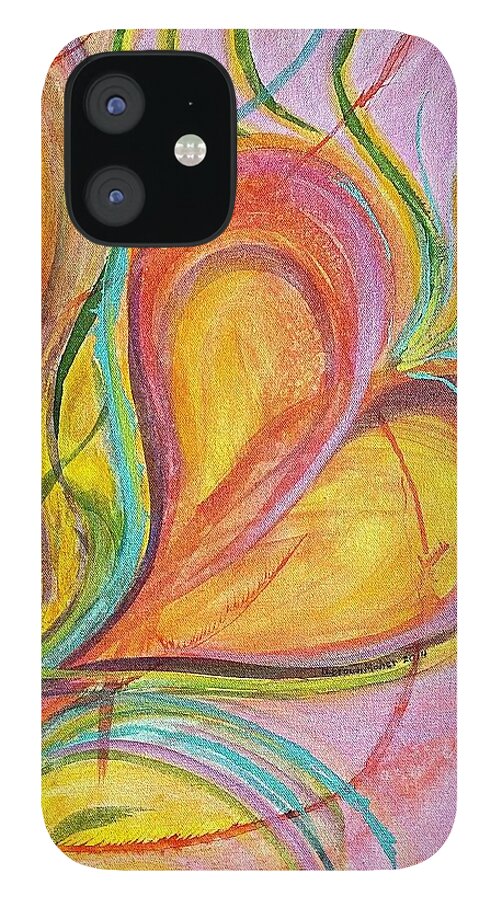 Hearts iPhone 12 Case featuring the painting Eternal Love by Deb Brown Maher