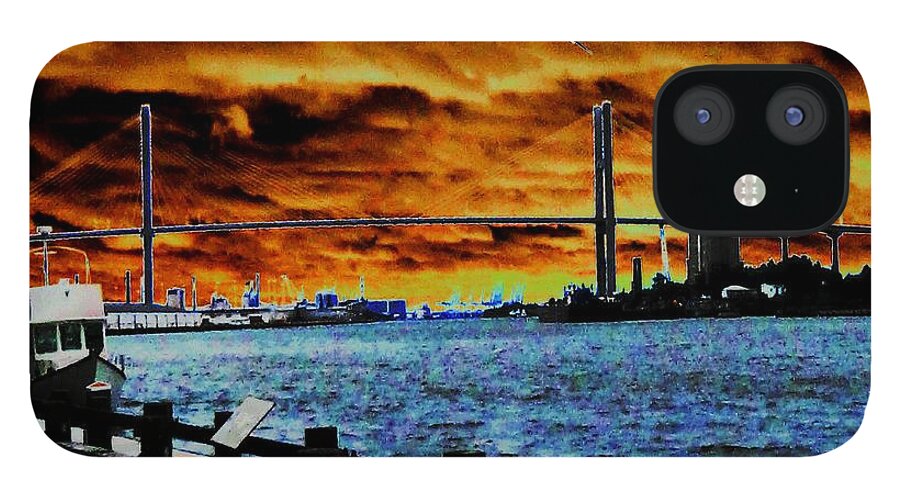 American Bridges iPhone 12 Case featuring the photograph Eugene Talmadge Memorial Bridge and the Serious Politics of Necessary Change No. 1 by Aberjhani