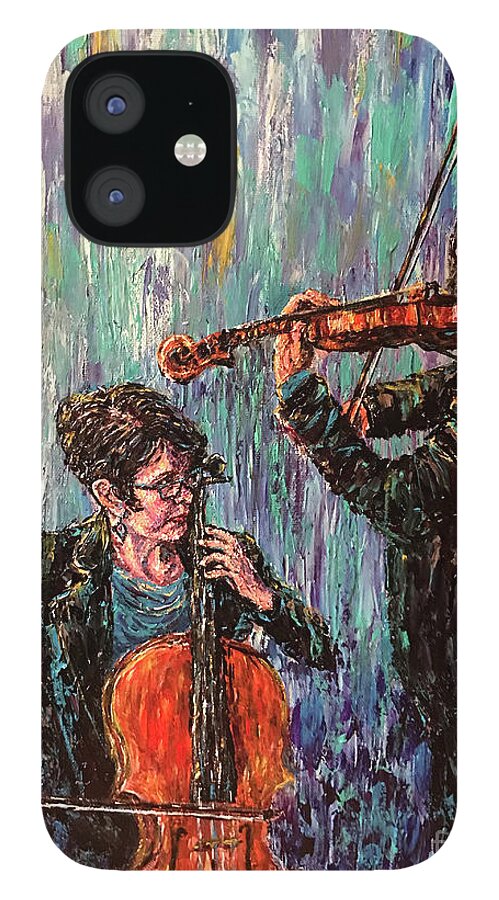 Art iPhone 12 Case featuring the painting Everaldo and Natalia by Linda Donlin