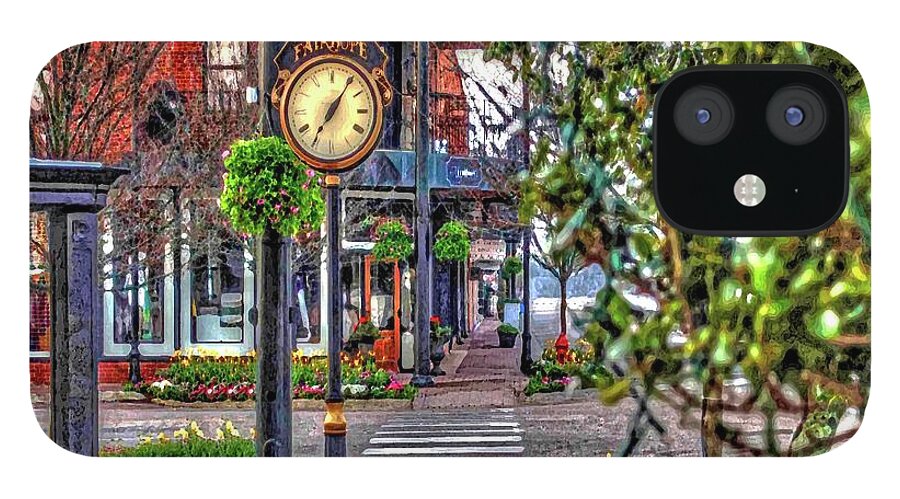 Fairhope iPhone 12 Case featuring the photograph Fairhope Ave with Clock down Section Street by Michael Thomas