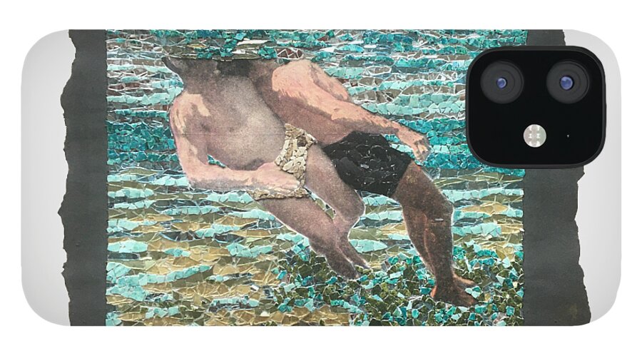 Eggshell iPhone 12 Case featuring the mixed media Fig. 88. Cross chest carry. Underwater view. by Matthew Lazure
